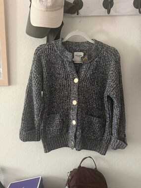 Abercrombie & Fitch Women's Gray Knit Button-Front Cardigan